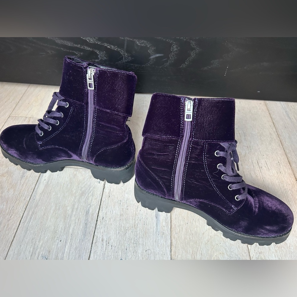 Purple Velvet Women's Boots - Picture 2 of 3